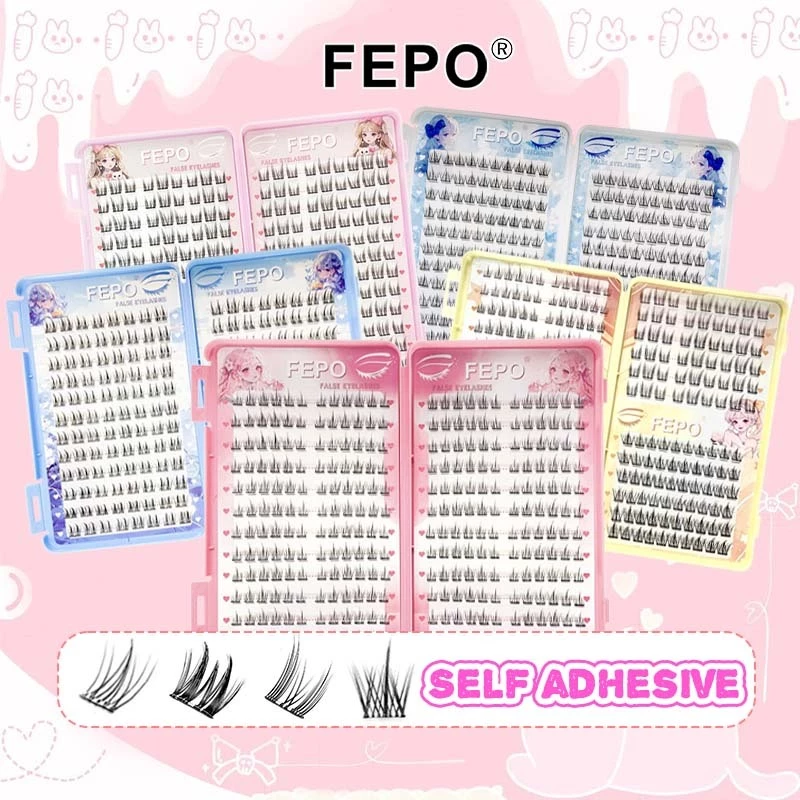 FEPO แผ่นขนตา 32 แถว ติดเองง่าย ไม่ต้องใช้กาว ใช้ได้ทุกวัน สวยธรรมชาติทั้งตาชั้นเดียวและสองชั้น