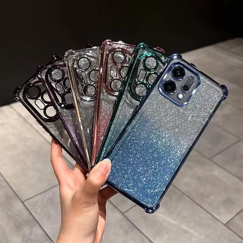 เคสกากเพชร สำหรับ OPPO Reno14 14F 13 13F 15F Reno15 15Pro Max  X9 X9Pro X9Ultra ไล่โทนสีสวย หรูหรา 2in1 ฟรุ้งฟริ้ง EE