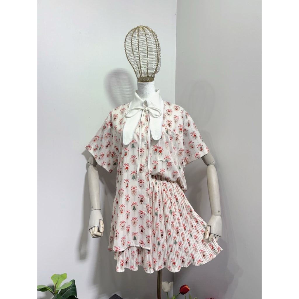 เสื้อลายคริสต์มาส ปกหูกระต่ายน่ารัก ผ้าพิมพ์ดิจิตอลลายเก๋ๆสวมใส่สบาย🎄🎄 - รูปที่ 3