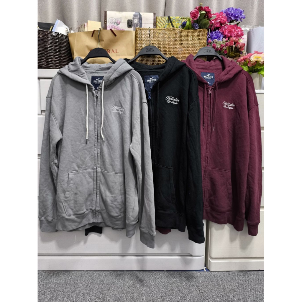 Hollister hoodie zip เสื้อฮู้ดกันหนาวแบบซิป งานแท้/งานใหม่