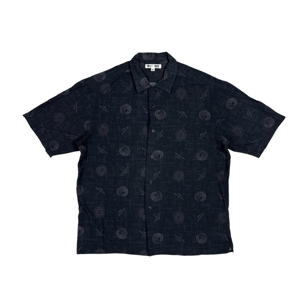 เสื้อเชิ้ตแขนสั้น สภาพดี ผ้าเรยอน มือสอง Uniqlo