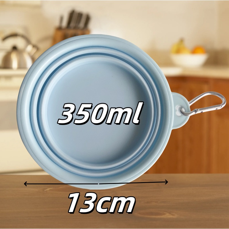 ชามซิลิโคนพับได้ ชามตั้งแคมป์ แบบนิ่ม พกพาได้ มีตะขอเกี่ยว ใส่ของร้อนได้ - รูปที่ 2