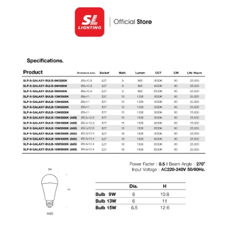 SL LIGHTING | LED GALAXY BULB 9W, 13W, 14.5W , 18W ขั้วหลอด E27 มีให้เลือก 4 แสง