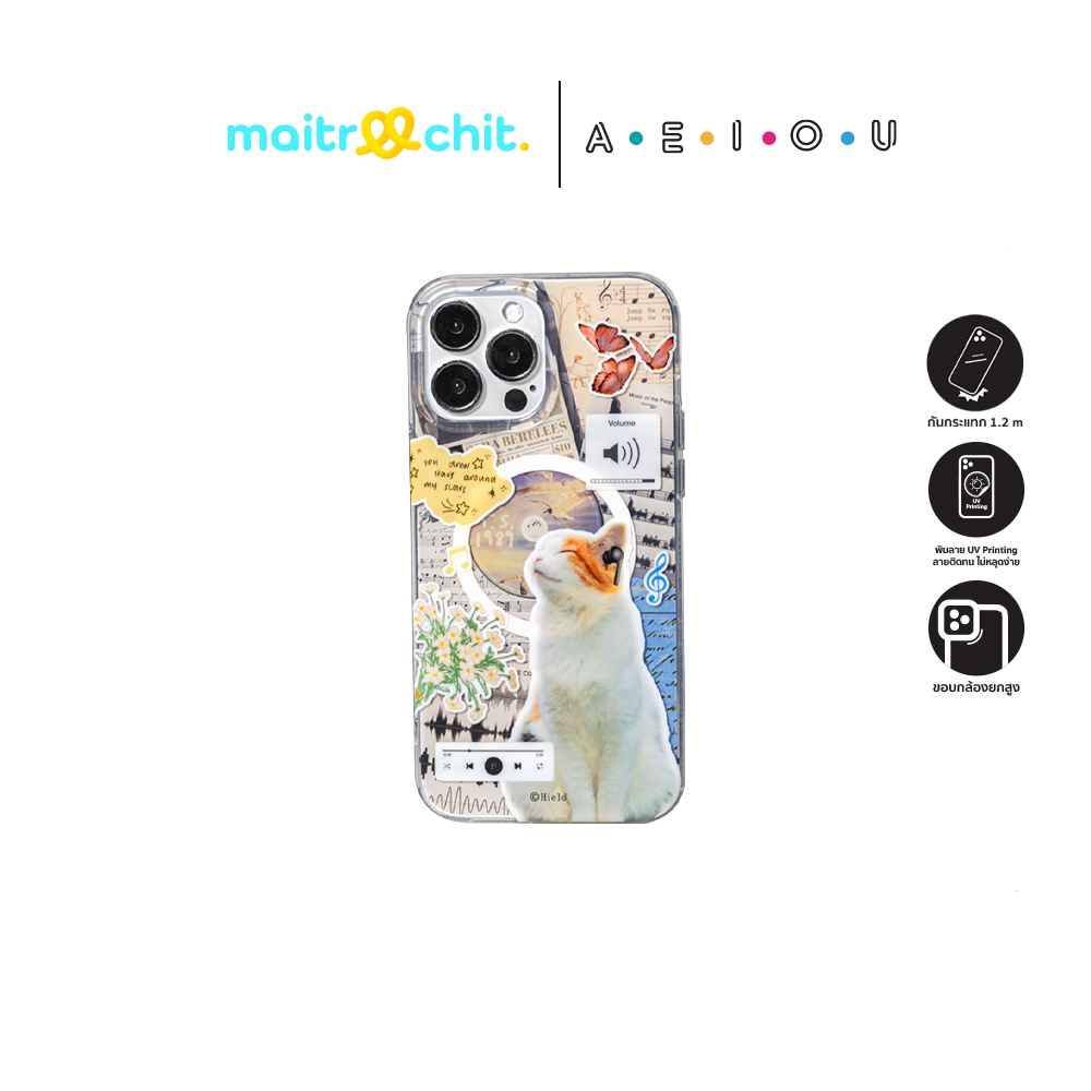 AEIOU รุ่น Peaceful Cat เคสสำหรับ iPhone 13 / 14 / 15 / 16