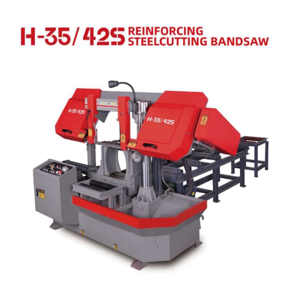 เครื่องเลื่อย รุ่น H-35/42S ระยะตัดสูงสุด 350x420 mm ,main motor 3Kw ,ใบเลื่อยสายพราน 34x1.1x4115 mm