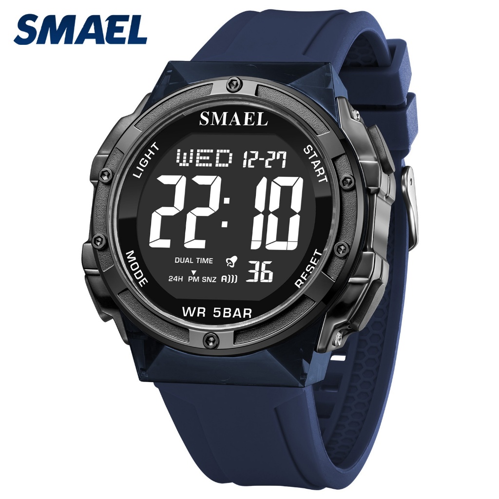 SMAEL 8112 นาฬิกาสำหรับผู้ชาย อเนกประสงค์ ใช้ได้ทั้งกลางแจ้งและในร่ม ระบบเตือนภัย จับเวลา เรืองแสงในที่มืด ทนน้ำและกันกร