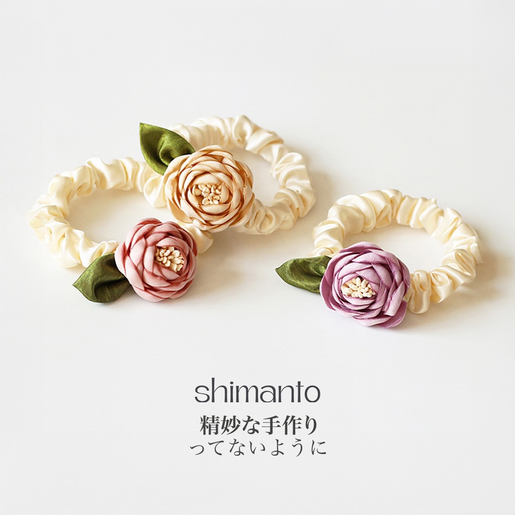 Shimanto ยางรัดผม ประดับดอกกุหลาบ สไตล์เกาหลี เครื่องประดับผม สำหรับผู้หญิง