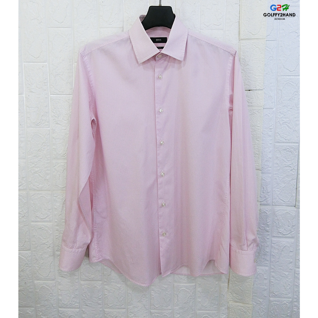 BOSS HUGO BOSS แท้ อก41 เสื้อเชิ๊ตแขนยาวลายคลาสสิก