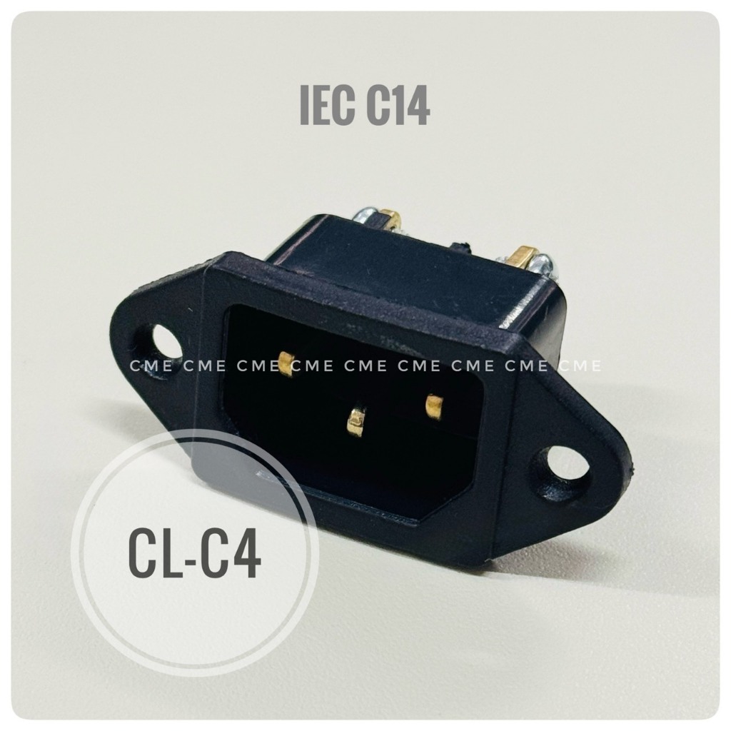 ช่องเสียบไฟ ตัวผู้ IEC C14 แบบติดแท่น ขั้วสกรู 3 ขา