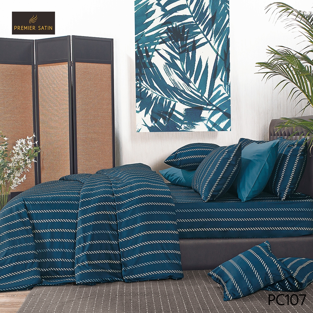 Royal Touch ชุดผ้าปู 6 ฟุต + ผ้านวม 100x90 Cotton sateen 100% นุ่มลื่นเงางามดุจไหม ป้องกันเชื้อแบคทรีเรีย
