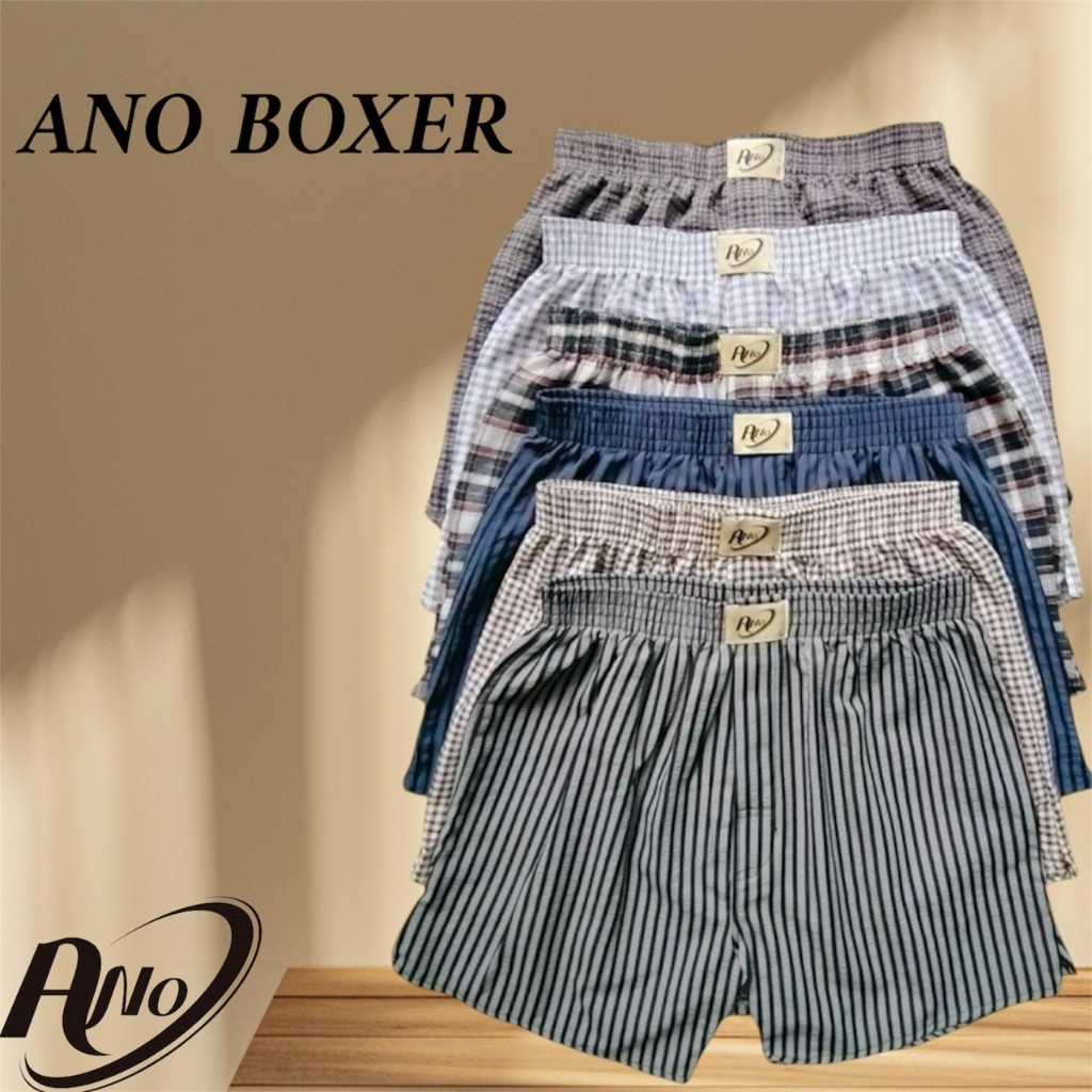 Ano สินค้าพร้อมส่ง SET 6 ตัว   กางเกงบ็อกเซอร์ผู้ชาย  ไม่มีตะเข็บหลัง เป้าเปิดใช้งานได้จริง