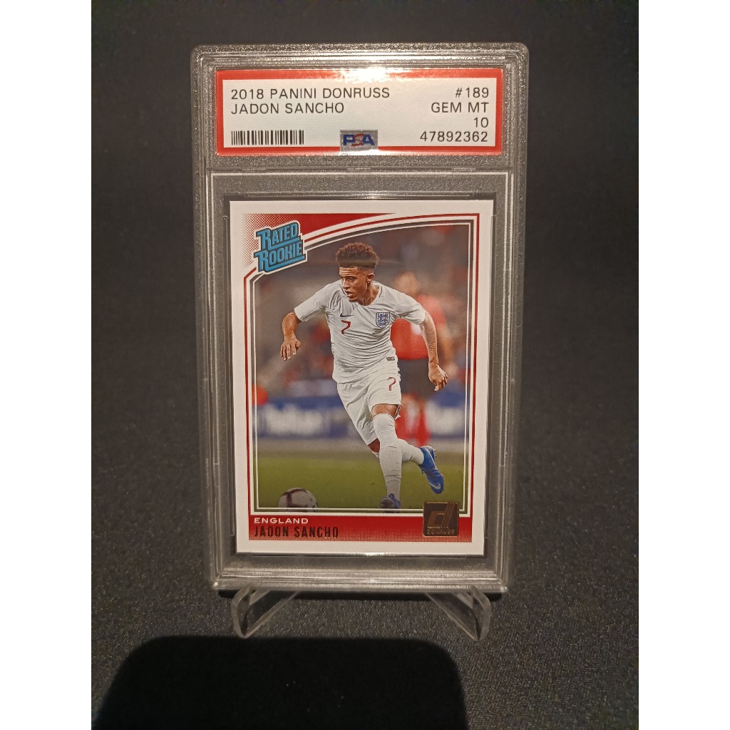 Jadon Sancho Rookie Card 2018 DonRuss #189 England PSA 10