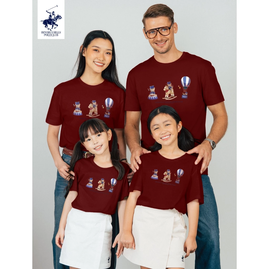 BEVERLY HILLS POLO CLUB เสื้อยืดคอกลม เด็กและผู้ใหญ่ รุ่น BNSG117 และ KNSG117