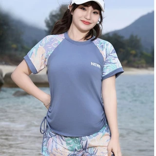 🔥น้ำหนัก 60-90 กก.🔥 ชุดว่ายน้ำไซส์ใหญ่ ดีไซน์สองชิ้น ทำจากผ้ายืดคุณภาพสูง นุ่ม และไม่เสียทรงง่าย
