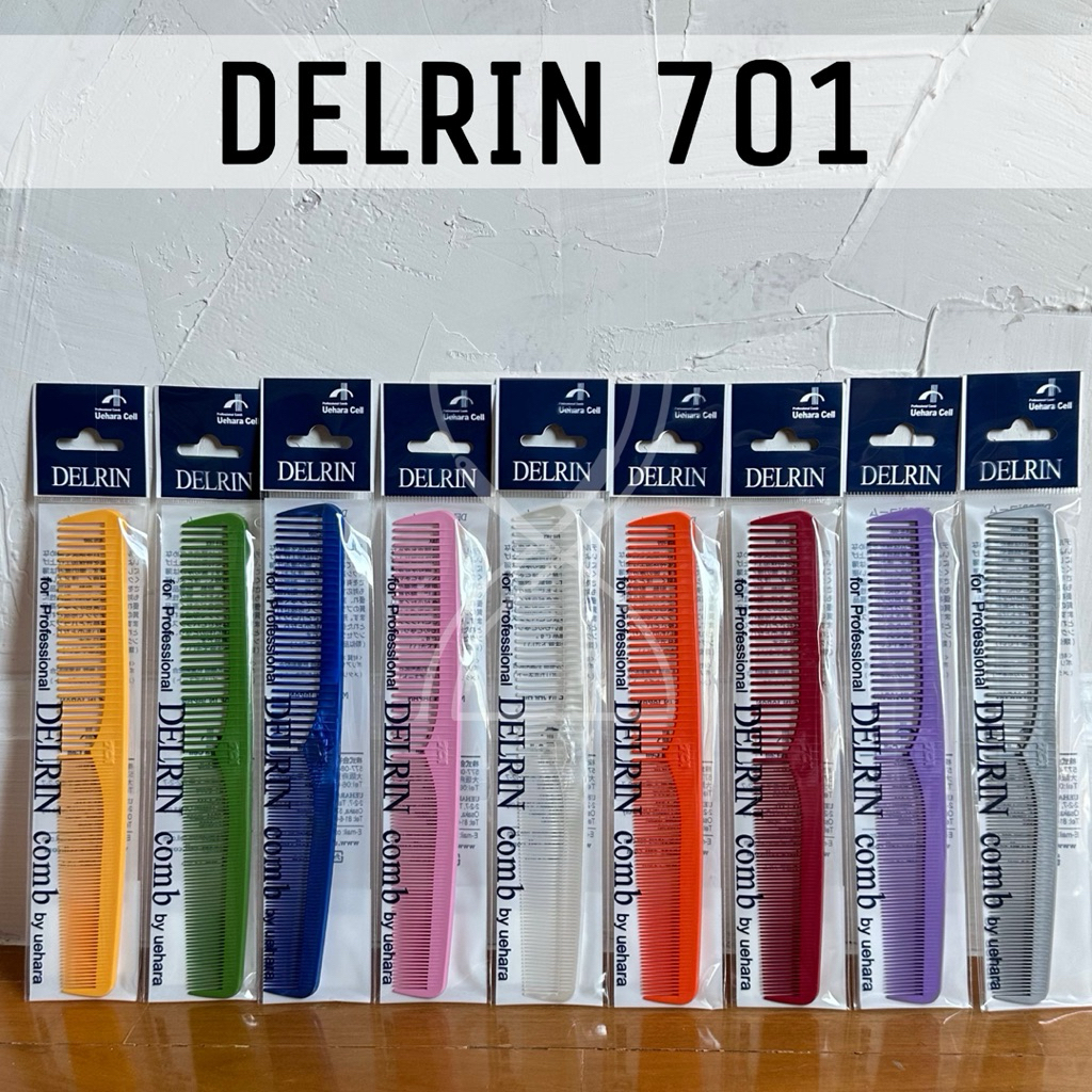 (พร้อมส่ง / ของญี่ปุ่นแท้ราคาถูกที่สุด) DELRIN CUTTING COMB 701 หวีตัด หวีซอย