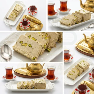 Durra Halawa Pistachios 200g (ฮาลวา) ขนมหวานงาบด ผสมถั่วพิสตาชิโอ Halva ขนมอาหรับ หวานมัน ทาขนมปัง ขนมงาบด ขนมกินเล่น