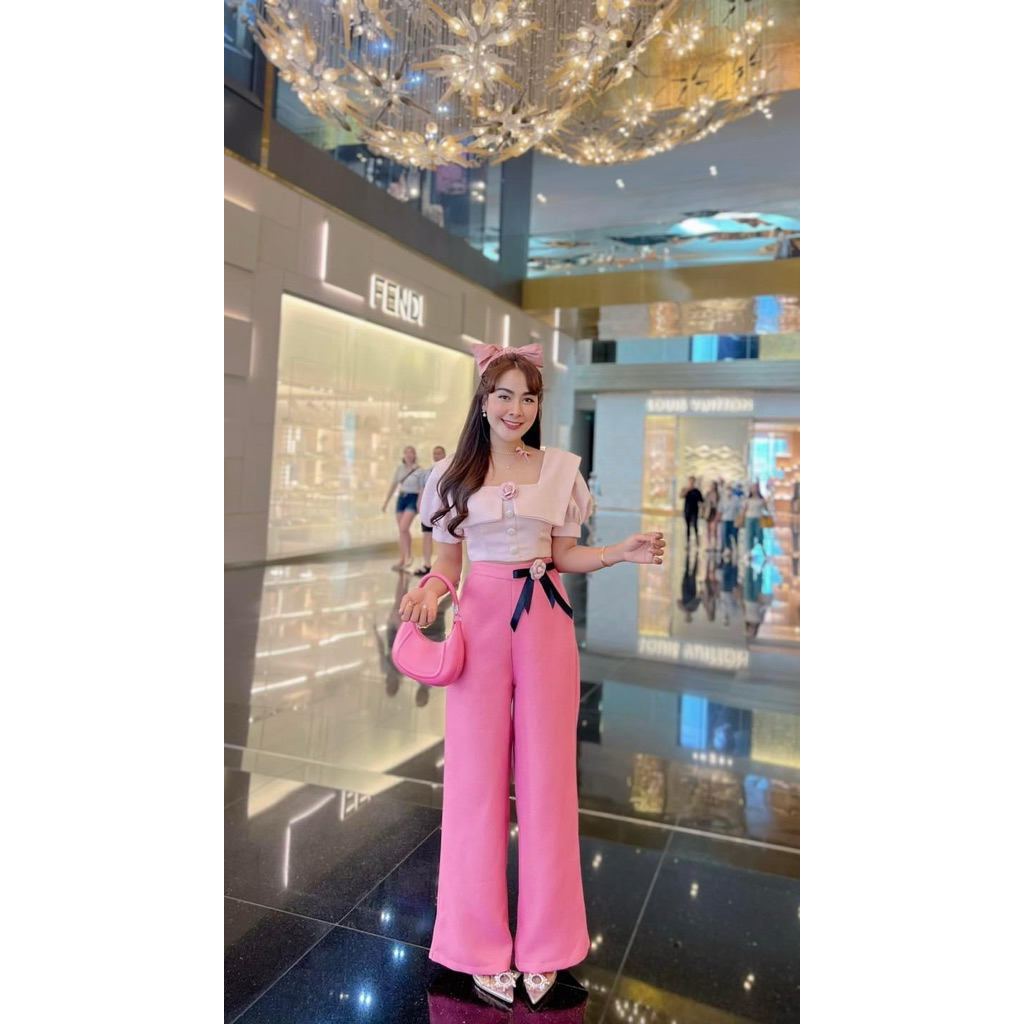 ชุดเซ็ตกางเกงชมพูThe Alner