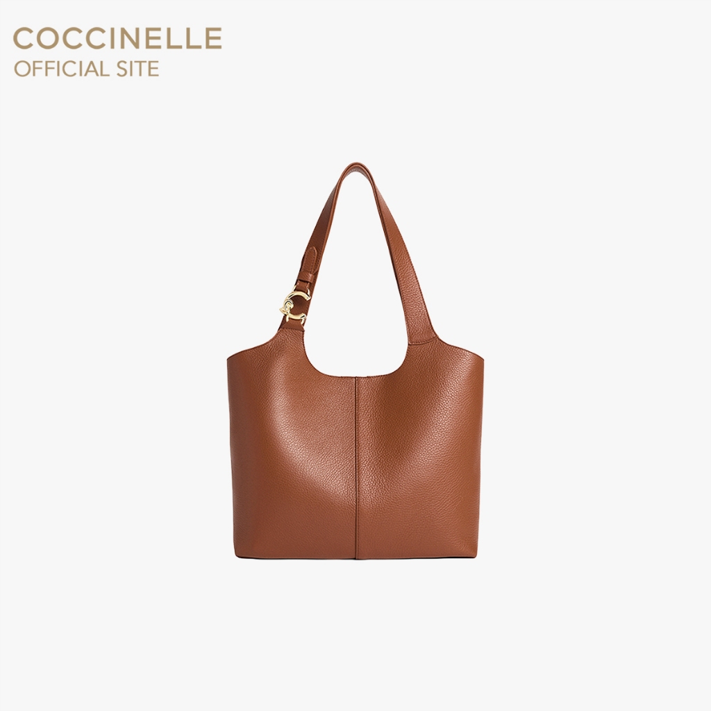 COCCINELLE กระเป๋าโท้ทผู้หญิง รุ่น C-EASY SHOPPING BAG 110201 สี COGNAC