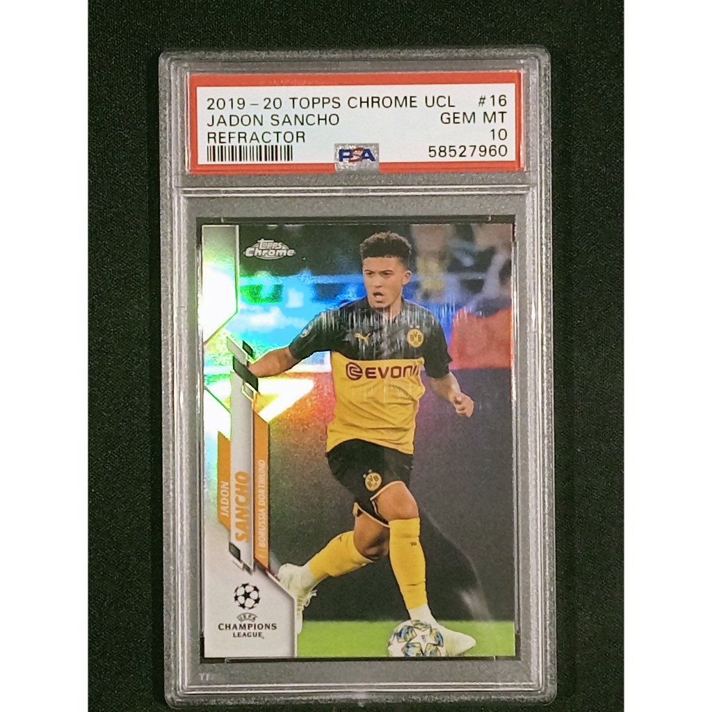 Jadon Sancho Rookie Card 2019-20 Topps Chrome UCL Refractor PSA 10