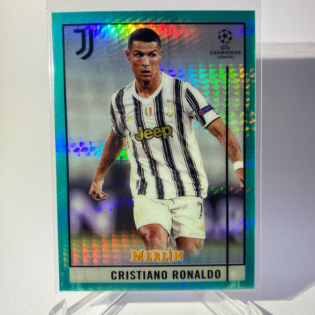 การ์ดนักฟุตบอล CRISTIANO RONALDO , CR7, JUVENTUS, TOPPS MERLIN 2021, (hyper)