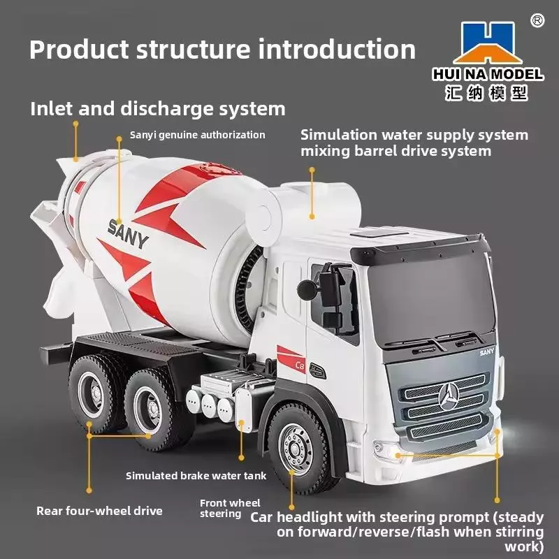 Huina SY537 รถบังคับโม่ปูน Sany RC Cement Mixer Truck 2.4GHz ดีไซด์สมจริง thumbnail 4