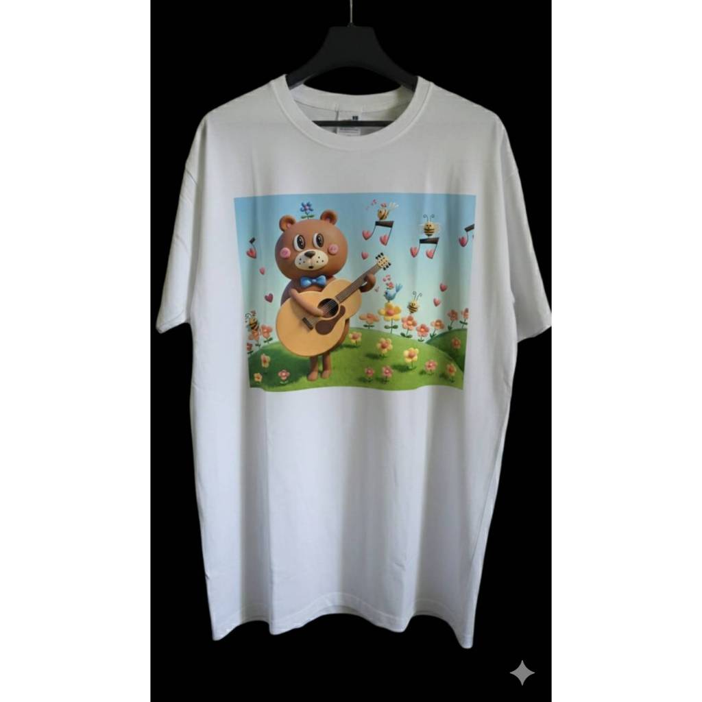 เสื้อยืดคอตตอนสกรีนลายการ์ตูนน่ารักๆ T-Shirt Cartoon Music Art Cotton 100% รหัสCT002 เนื้อผ้านิ่ม ใส