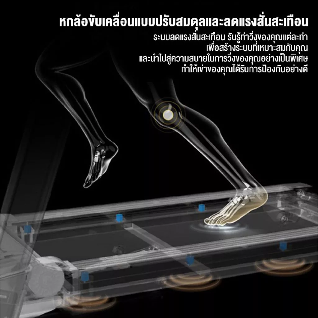 ลู่วิ่ง ลู่วิ่งไฟฟ้า treadmill เร็ว แรง ลู่วิ่งพับ เชื่อมต่อ ได้ ที่วัดชีพจร  สปริงโช๊คอัพใหญ่พิเศษ มีเครื่องนวด thumbnail 8