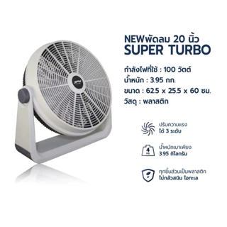 พัดลม JPX 2025 20 นิ้ว 16 นิ้ว SUPER TURBO พัดลมสายแคมป์ปิ้ง อัพเกรดใหม่ 2025 ประกัน 3 ปี
