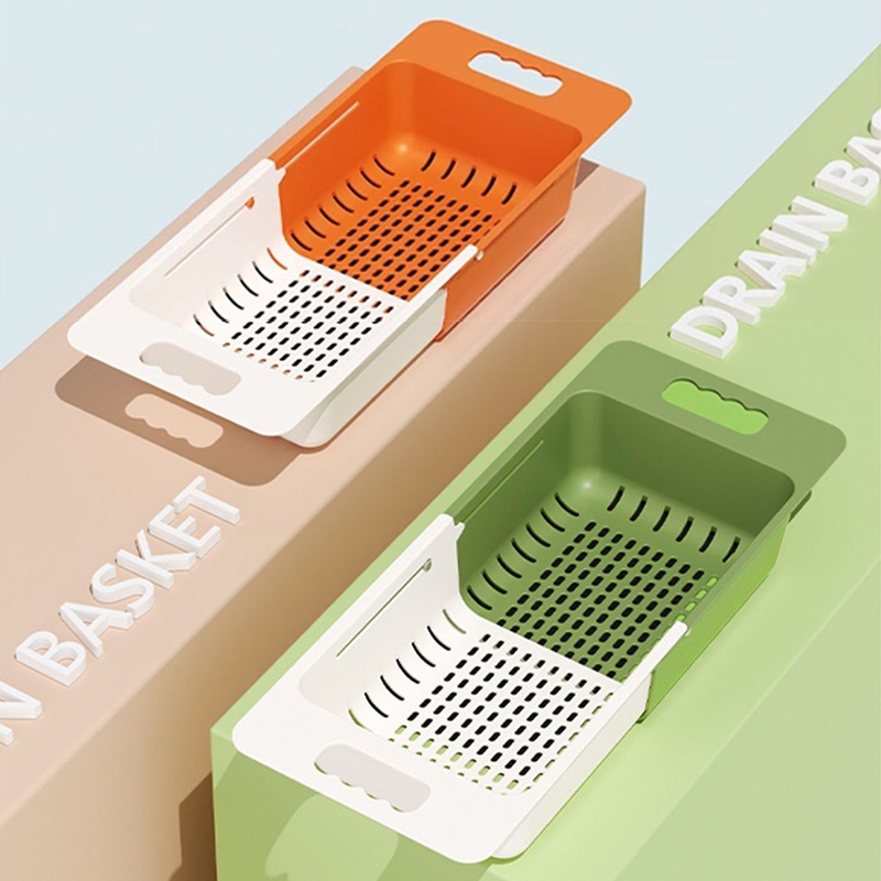 ตะกร้าล้างผัก ตะกร้ายืดหดได้ ตะกร้าอเนกประสงค์ มีรูระบายน้ำ ตะแกรงล้างผัก ขนาดที่ยืดได้ 38-47ซม แข็งแรง ทนทาน