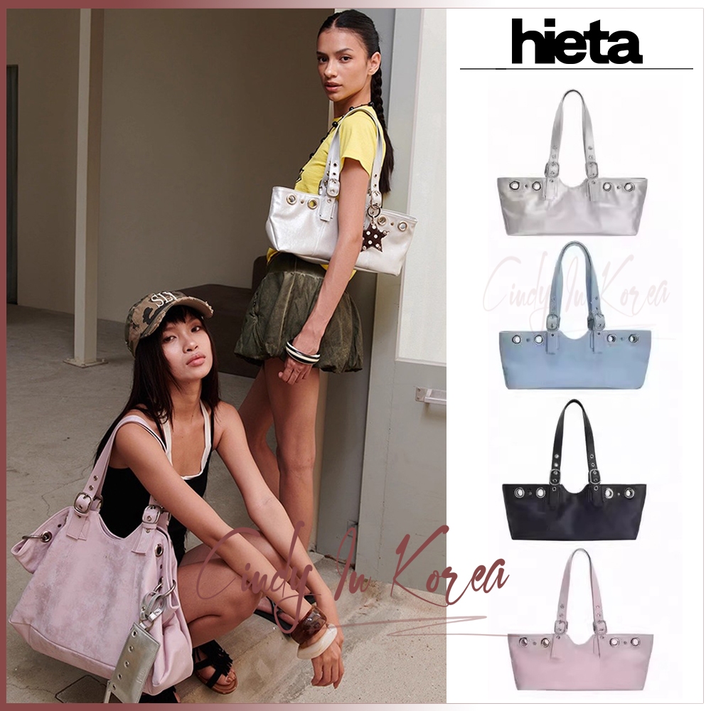 【Hieta】 Becky กระเป๋าถือ, ถุงใต้วงแขน, สาวฮอต, Y2K， กระเป๋าเดินทาง, กระเป๋าคอมพิวเตอร์ความจุสูง สินค