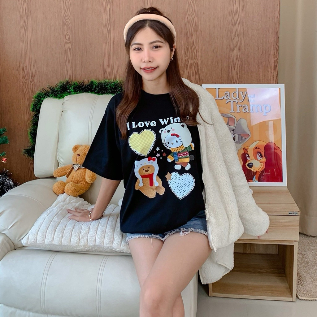 (   มีลายใหม่อัพเดท! ) — Bonny เสื้อยืดโอเวอร์ไซส์ อก 44“ ผ้าคอตตอน 100% oversize t-shirt cotton 100% ราคา ถูกที่สุด ดีลบีเคเค แกลเลอรีภาพที่ 6