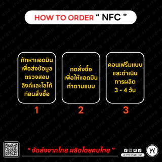 ป้าย NFC LINE ไลน์ แบบฐานเอียง หน้าเดียว ป้ายเพิ่มเพื่อน ใส่โลโก้ใส่คิวอาร์โค๊ดได้