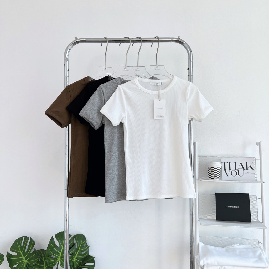 เสื้อยืด Nammon Jeans A90-A93 เสื้อยืดผ้าร่องแขนจั๊ม ใส่สบาย