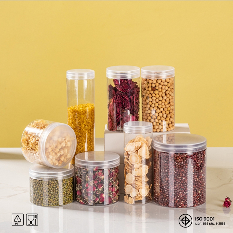 10ชิ้น เซ็ตกระปุกพลาสติก ทรงกลม Freeแผ่นโฟม ขนาด 65mm ความจุ 160–680ml ใส่เครื่องปรุง อาหาร ขนม วัสดุ Food Grade HC65 - รูปที่ 5