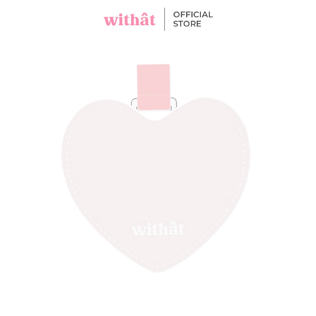 Withat กระจกรูปหัวใจ + ซองหนังสีขาว