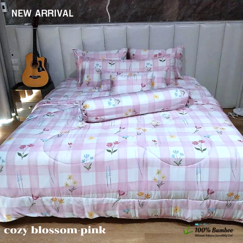 At Bed ชุดผ้าปูและผ้านวม Bamboo 1000 เส้นด้าย ลาย Cozy Blossom Pink thumbnail 5