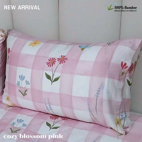 At Bed ชุดผ้าปูและผ้านวม Bamboo 1000 เส้นด้าย ลาย Cozy Blossom Pink thumbnail 7