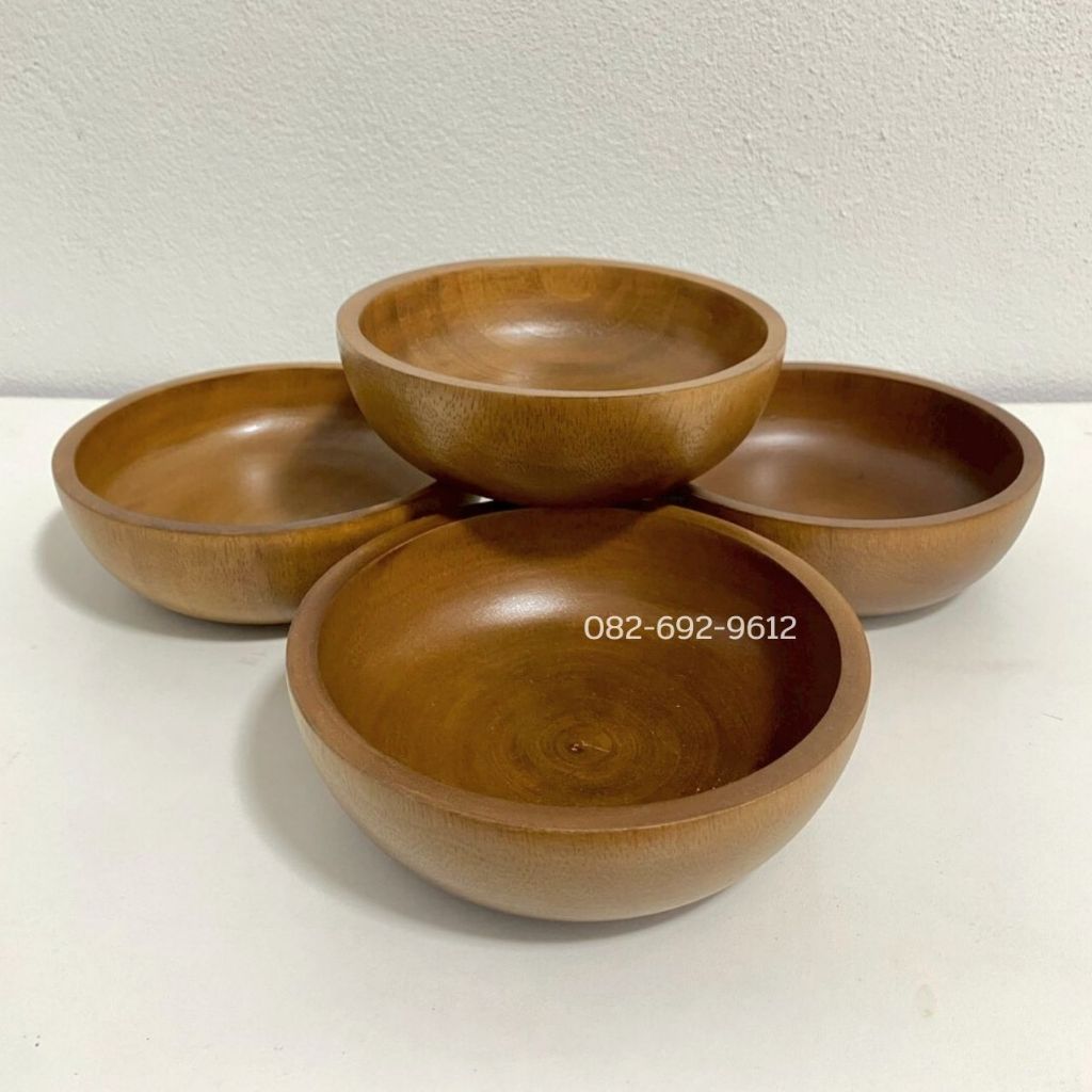 ถ้วยไม้สไตล์ญี่ปุ่น ชามโยเกิร์ต 6นิ้ว สูง 2นิ้ว