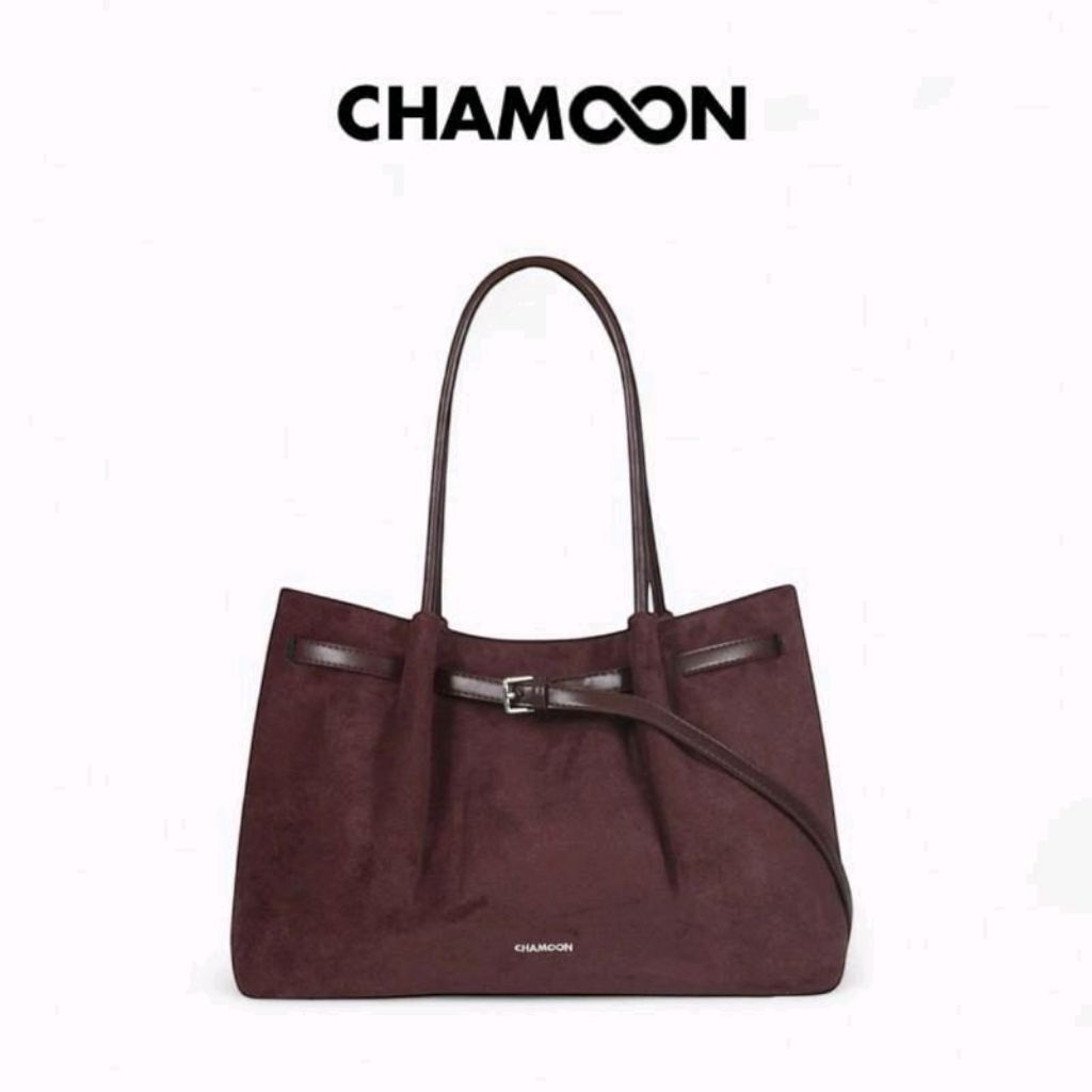 กระเป๋า CHAMOON รุ่น CM5013 กระเป๋าสะพายไหล่ หนังกลับ สวยหรูดูแพง ใส่ของได้เยอะ
