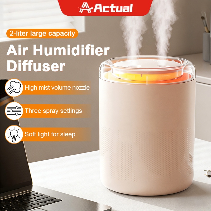 Actual 1.5L เครื่องเพิ่มความชื้นขนาดใหญ่ เครื่องพ่นไอน้ำ Air Humidifier Purifier ใช้ไฟ Type c เครื่องพ่นอโรม่า