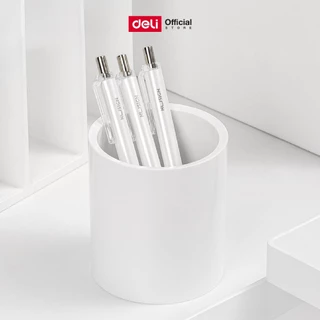 กล่องใส่ปากกา ทรงกระบอก Nusign Deli รุ่น NS023 (สีขาว) (จำหน่าย 1 ชิ้น)