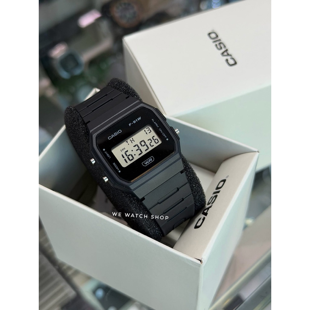 CASIO ของเเท้ CMG เครื่องศูนย์ รุ่นf-91wb  f-91 สีดำ น้ำเงิน เขียว ทอง  รับประกันศูนย์ CMG 1 ปี