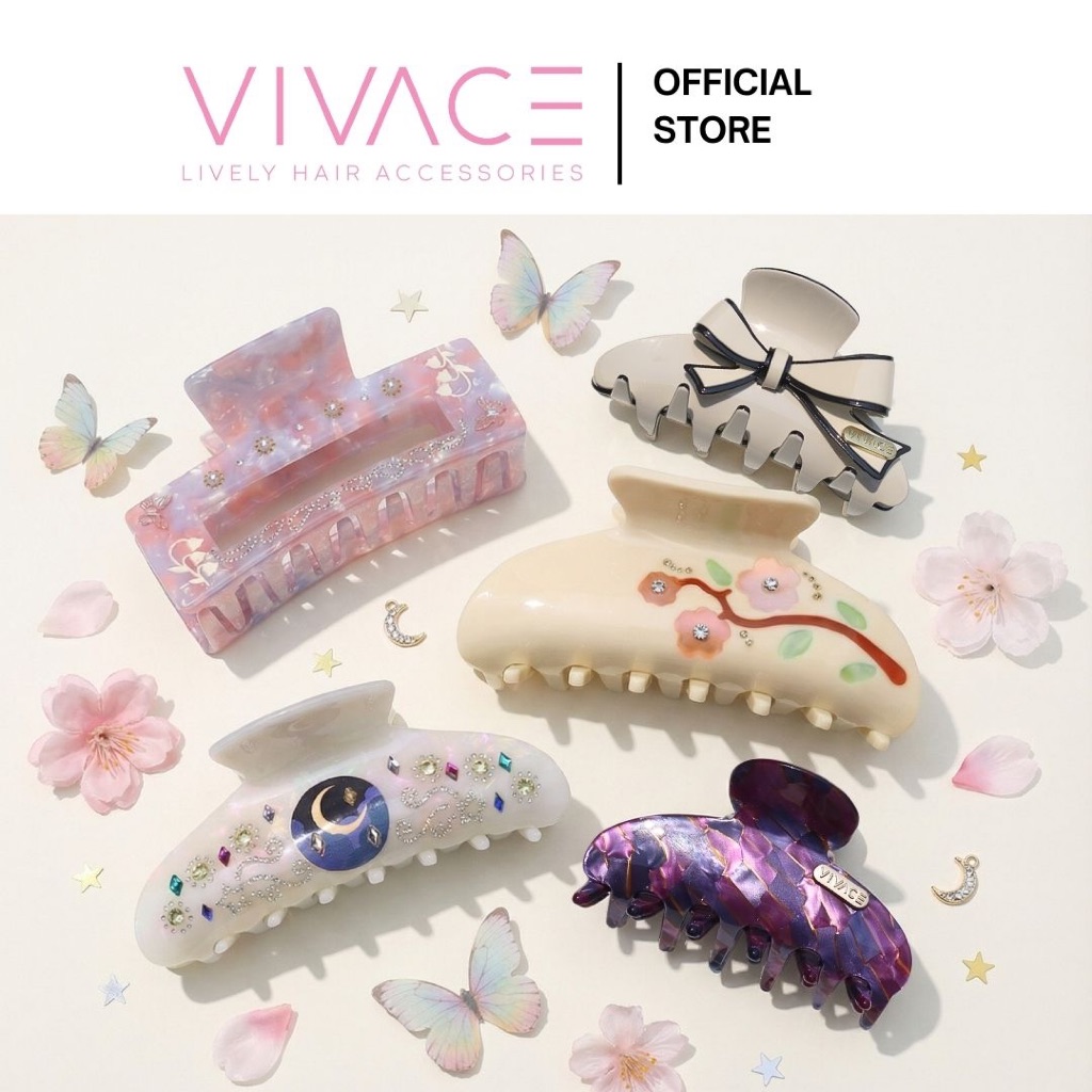กื๊บติดผม [รวมรุ่น] ยี่ห้อ VIVACE กิ๊ฟหนีบผม ไม่เจ็บหัว ไม่กินผม ทนทาน พร้อมส่ง โดย designer คนไทย