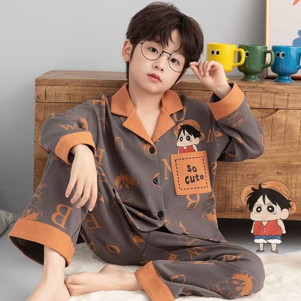 115~175cm,ชุดนอนเด็ก,ชุดนอนเด็กผู้ชาย,เสื้อผ้าการ์ตูนเด็กผู้ชาย,ผ้าคุณภาพสูง,เสื้อแขนยาว+กางเกงขายาว