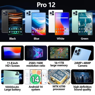 GAMING FREAK แท็บเล็ต 12 Pro (16GB+1TB) แท็บเล็ต รองรับซิมการ์ด | หน้าจอ 11.8" 90Hz | แบตเตอรี่ 10000mAh รับประกัน1ปี