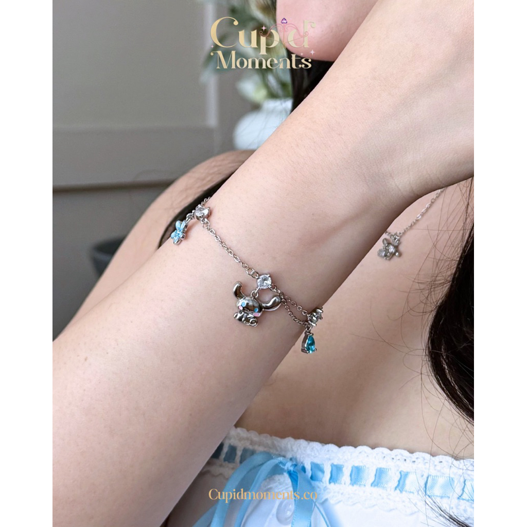 (เงินแท้ S925) Cinnamoroll Playful Bracelet สร้อยข้อมือชินนาม่อนโรลดอกไม้สดใส - รูปที่ 5