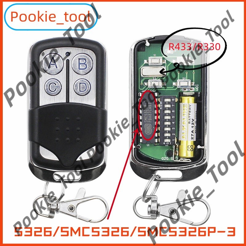 💥พร้อมส่ง💥รีโมทประตูรั้ว smc5326 330MHz 433mhz ประตูรีโมท Dip Switch Remote รีโมทประตูอัต smc5326p-3