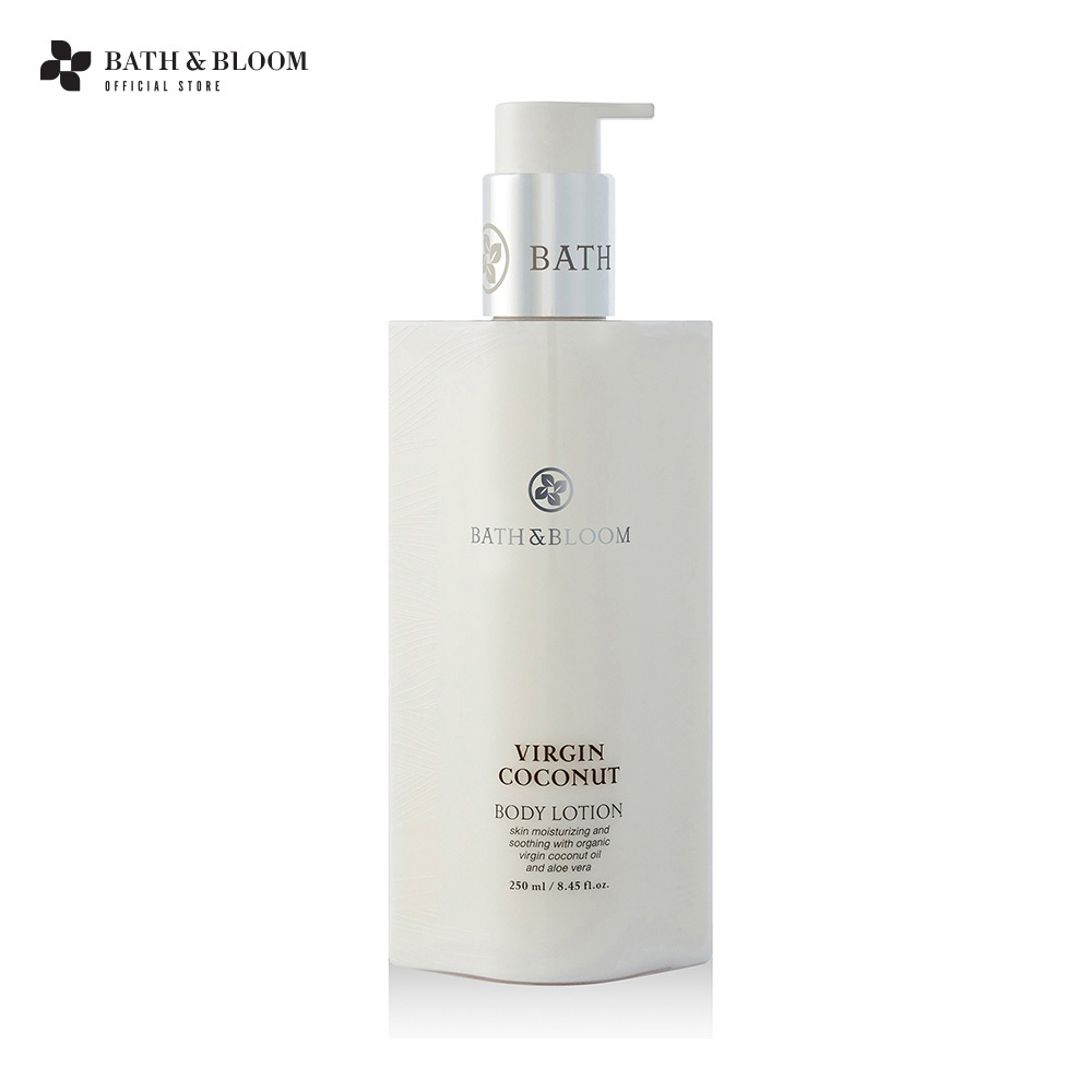 BATH & BLOOM Virgin Coconut Body Lotion บาธ แอนด์ บลูม โลชั่น กลิ่นมะพร้าว ออร์แกนิค สำหรับผิวแห้ง