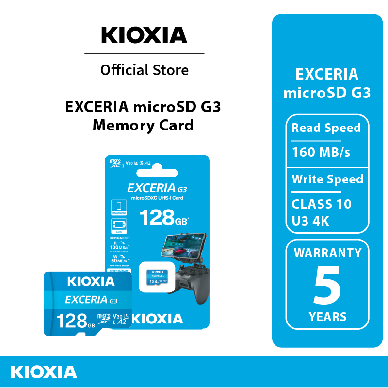 KIOXIA EXCERIA MicroSD G3 CL10 U3 4K Class R160MB/s ความจุ 256 GB การ์ดหน่วยความจำ