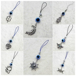 Phone charm >> EVIL EYE 🧿 ที่ห้อยมือถือ ที่ห้อยโทรศัพท์ พวงกุญแจ | เครื่องราง ปกป้อง Hamsa Wicca Clover | ของขวัญปัจฉิม